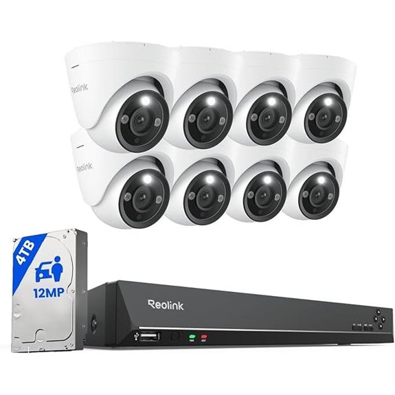 REOLINK 12MP PoE Security Camera System (8 Cameras)