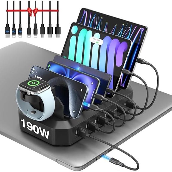 190W 6-Port USB Fast Charging Station for Multiple Devices