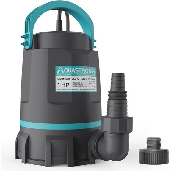 Aquastrong 1 HP Submersible Water Pump with Power Cord