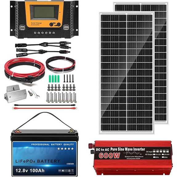 200W Solar Starter Kit with Battery Inverter Controller