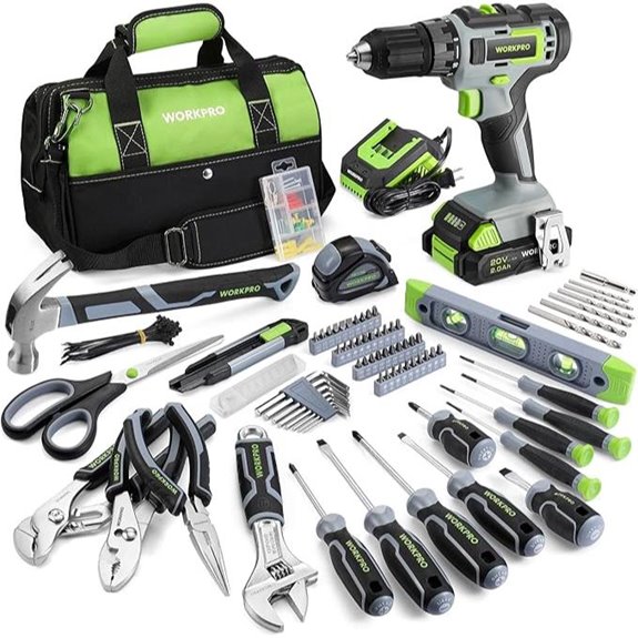WORKPRO 20V Cordless Tool Set with Drill and Bag