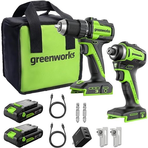 Greenworks 24V Cordless Drill & Impact Driver Combo