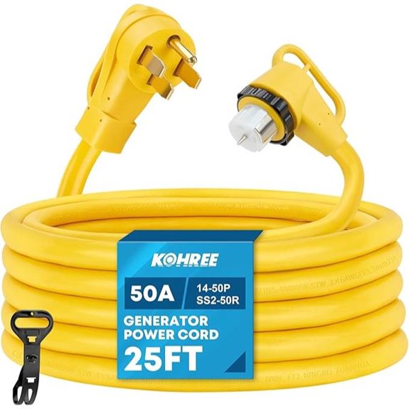 25 Feet 50 Amp Generator Extension Cord