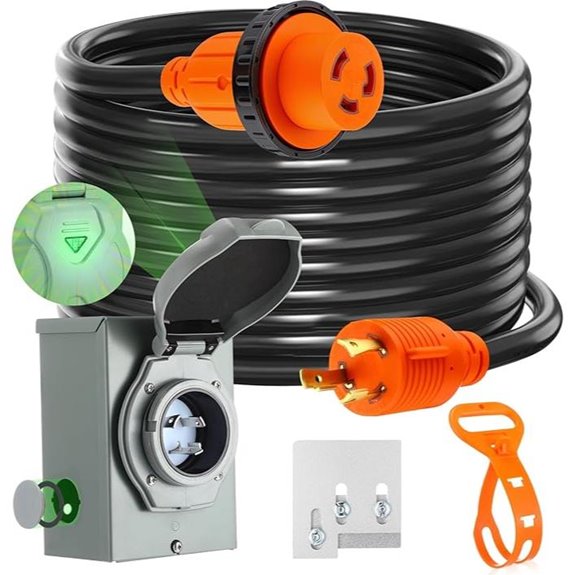 Kanayu 25ft 30A RV Extension Cord & Power Kit