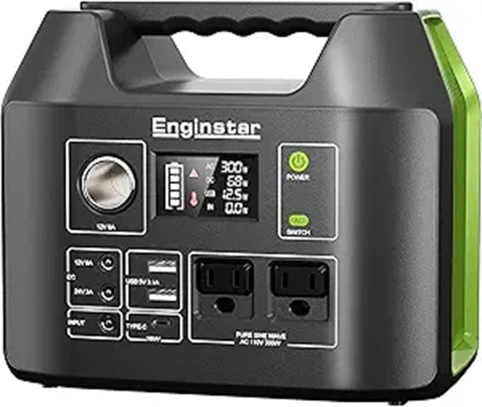 EnginStar 300W Solar Generator with 296Wh Battery