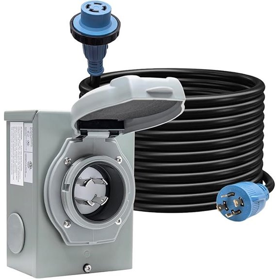 30amp Generator Power Cord and Inlet Box Kit