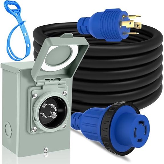 PAULINN 30 Amp Generator Cord & Power Inlet Kit