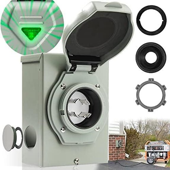 30 Amp Generator Inlet Box with Safety Light