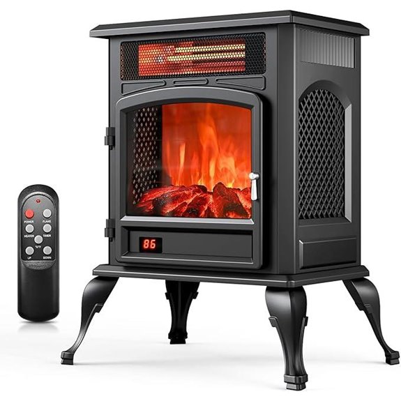 Electric Fireplace Heater with 3D Flame Effect