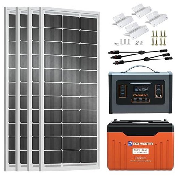 ECO-WORTHY 400W Solar Panel Kit with Battery and Inverter