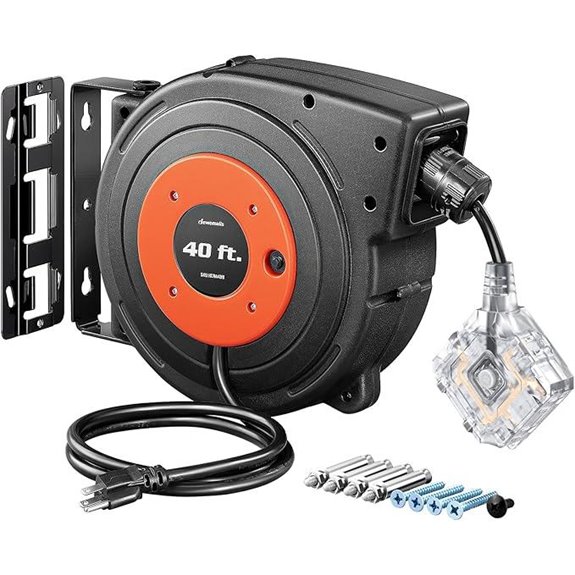 DEWENWILS 40ft Retractable Extension Cord Reel