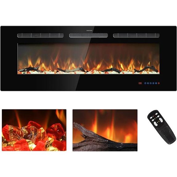 45-Inch Electric Fireplace Insert with Remote and Touch Screen