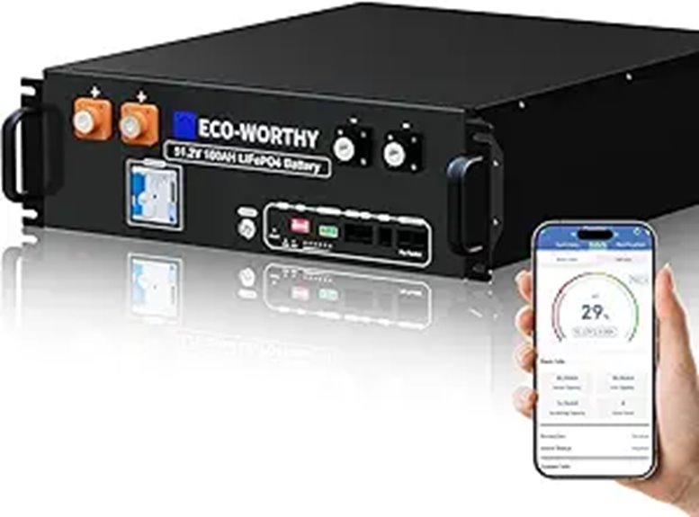 ECO-WORTHY 48V 100Ah Lithium Battery with Bluetooth