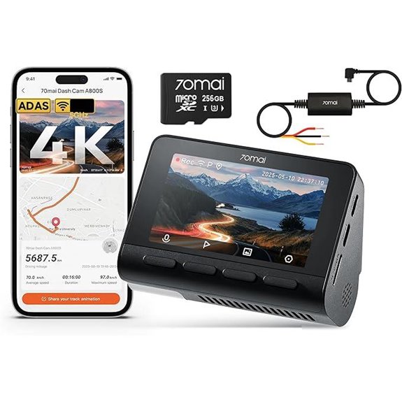 A800S 4K Dash Cam with GPS & Night Vision