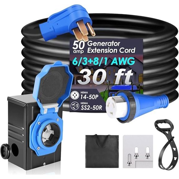 Seeutek 50 Amp Generator Extension Cord (30 ft)