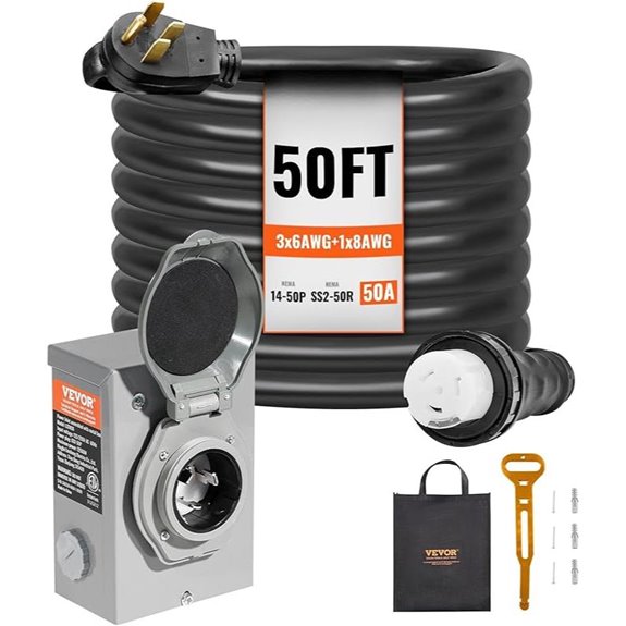 VEVOR 50A Generator Cord & Inlet Box Kit