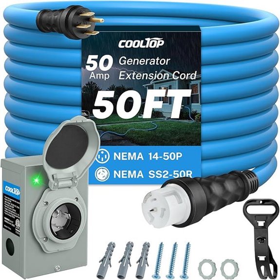 COOLTOP 50 Amp Generator Cord & Inlet Box Kit