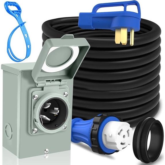Paulinn 50 Amp Generator Cord & Power Inlet Box Kit