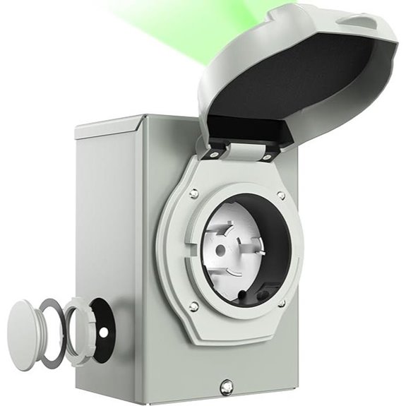 CircleCord 50 Amp Generator Inlet Box with LED