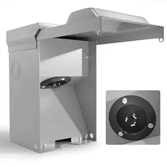 50 Amp Outdoor Generator Power Inlet Box with Cord