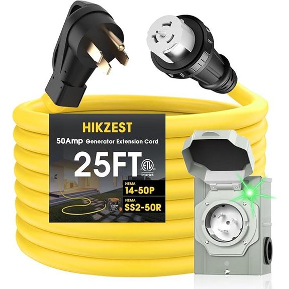 50 Amp Generator Cord with Power Inlet Box