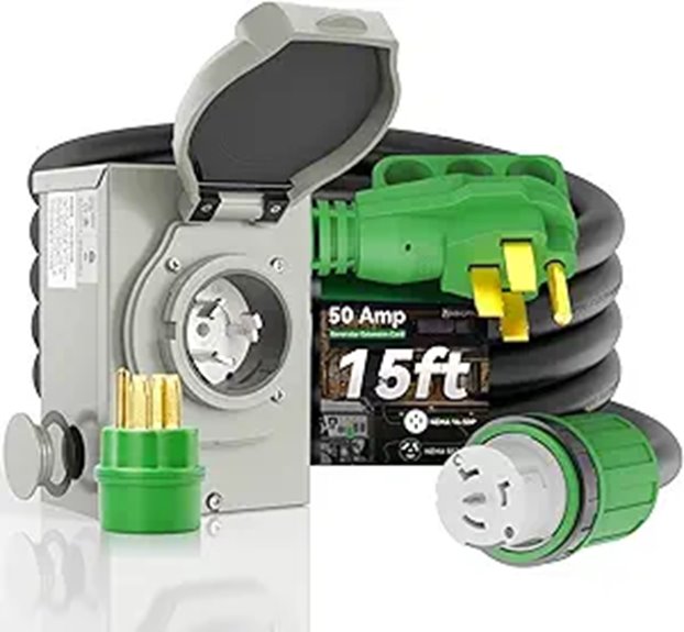 50 Amp Generator Cord and Inlet Box Kit