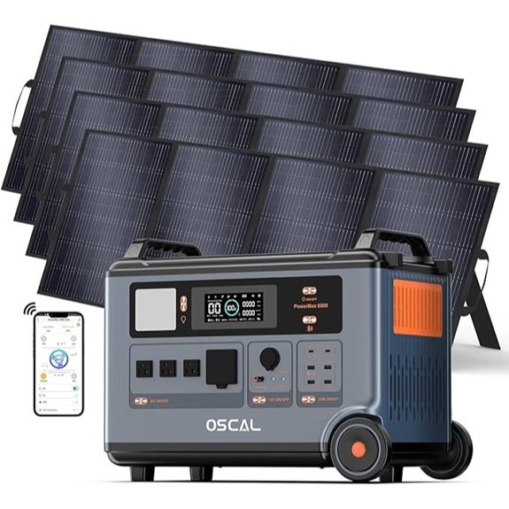 OSCAL 6000W Solar Generator with 4 Panels