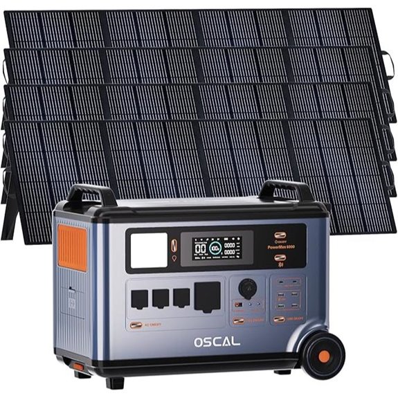 OSCAL 6000W Solar Generator with 4 Panels