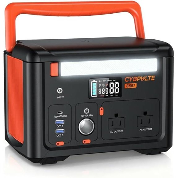 Portable 600W Power Station with 7 Ports and Solar Option