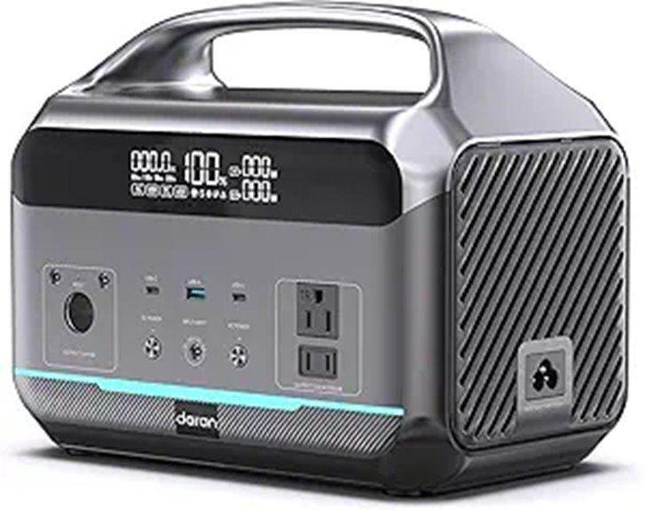 Portable 600W Solar Generator with Fast Charging