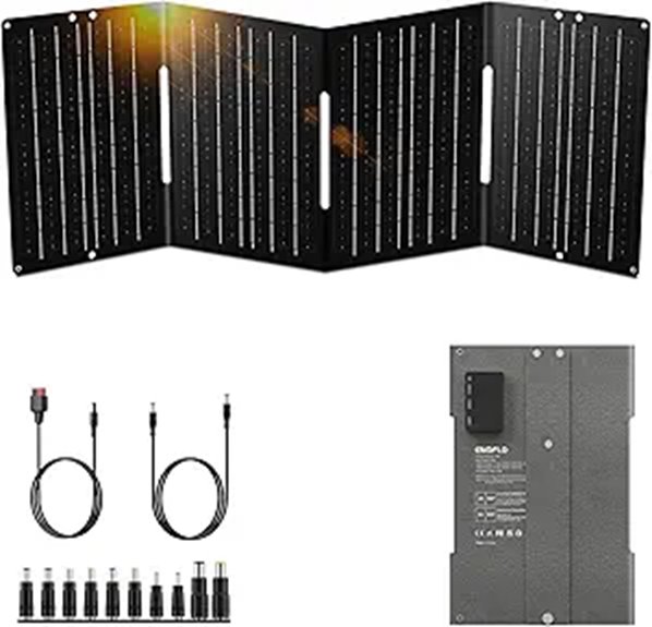 60W Solar Panel Charger with USB & DC Outputs