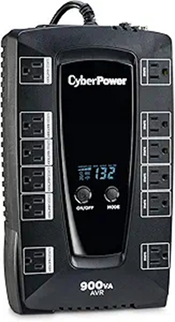 CyberPower 900VA LCD UPS with AVR and 12 Outlets