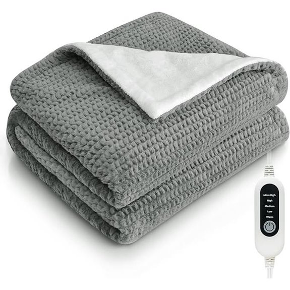 Heated Electric Throw Blanket with 5 Heat Settings