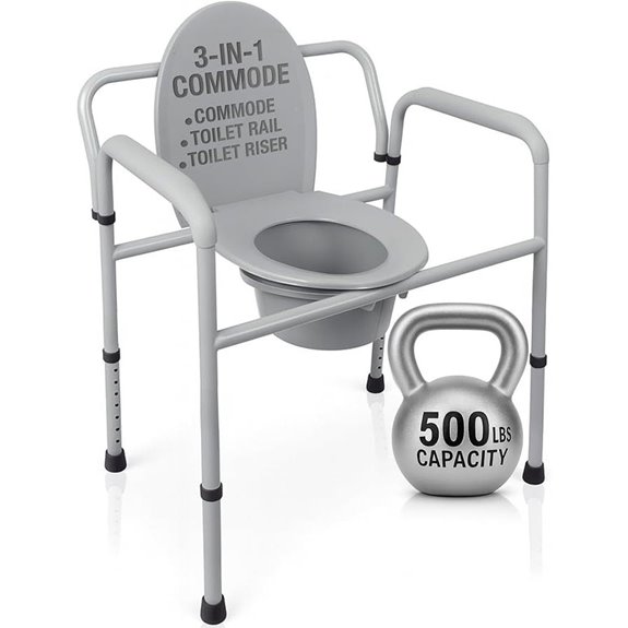 Vive Bariatric 3-in-1 Commode with Adjustable Height