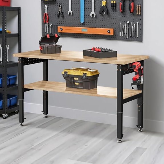 Albott 48 Adjustable Workbench with Power Strip