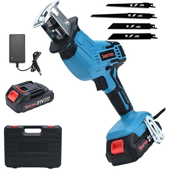 21V Cordless Reciprocating Saw with Batteries and Blades