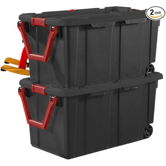 Set of 2 Black 40-Gallon Plastic Storage Bins