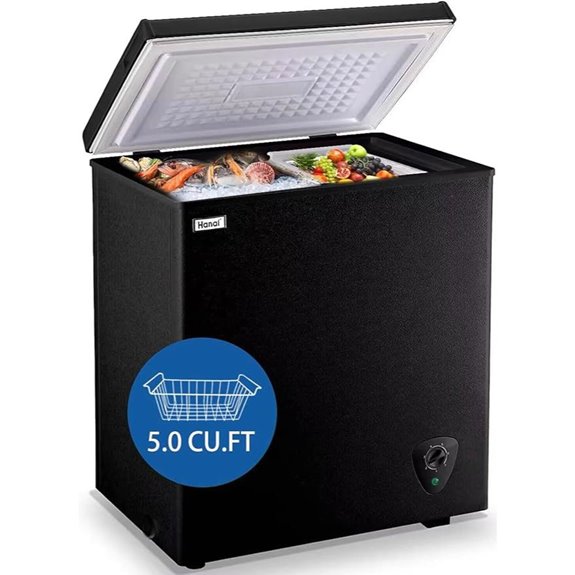 Deep Chest Freezer 5.0 Cu Ft with Basket Black