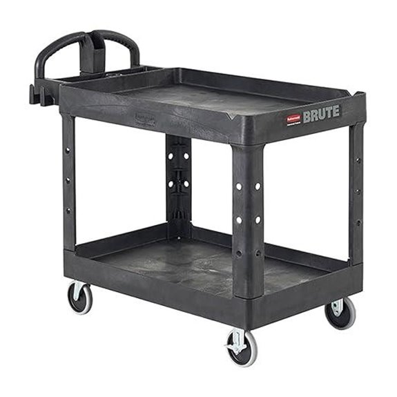 Rubbermaid 2-Shelf Utility Cart Black 500 lbs Capacity