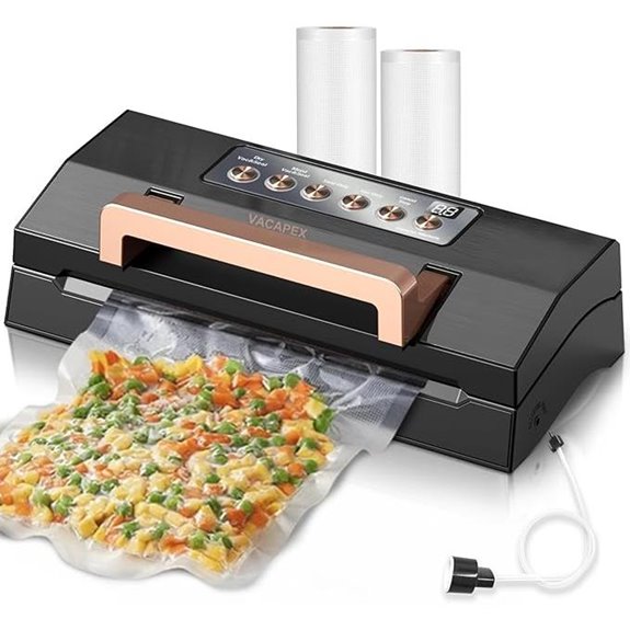 Black Stainless Steel Vacuum Sealer with Bag Storage