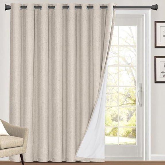 PrinceDeco Blackout Faux Linen Curtains 84 Inches