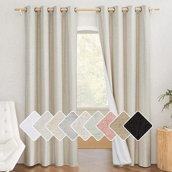 NICETOWN Blackout Linen Curtains 84 2 Panels