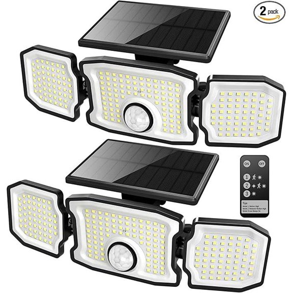 Solar Flood Lights Outdoor 2800LM 2-Pack