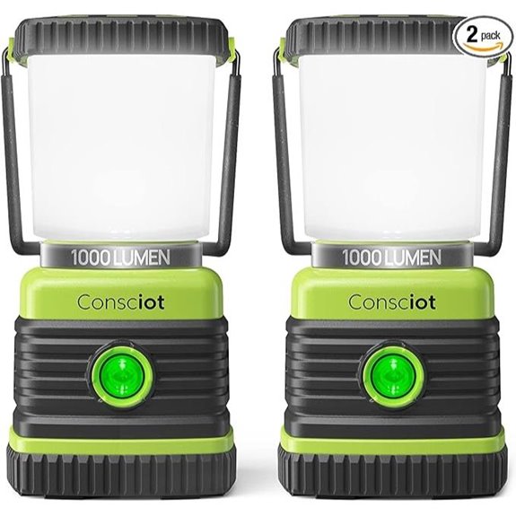 Consciot LED Camping Lantern 2-Pack 1000LM Waterproof