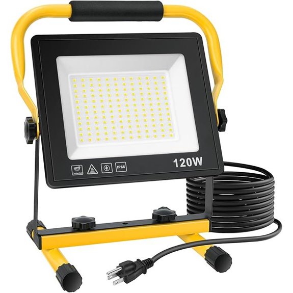 120W LED Work Light with 16.4ft Cord and Waterproof Design