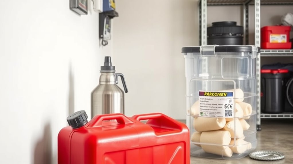 choose approved fire resistant containers