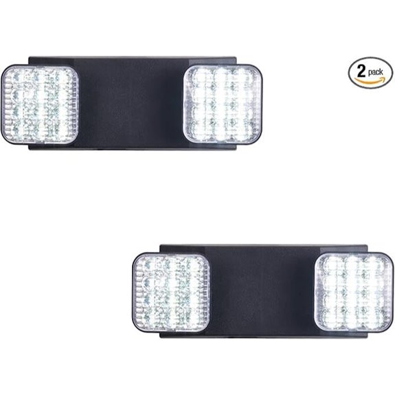 CMY Black Emergency Lights with Battery Backup (2 Pack)