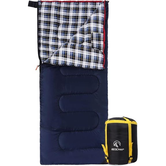 REDCAMP Flannel Sleeping Bag for Camping and Cold Weather