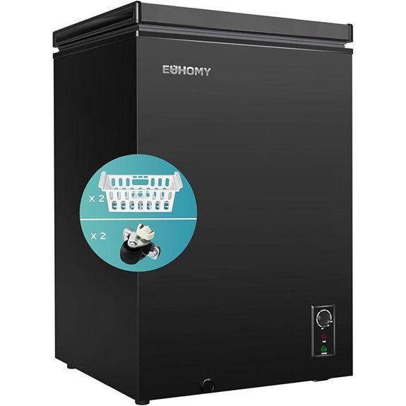 EUHOMY 3.5 Cu.Ft Chest Freezer with Wheels
