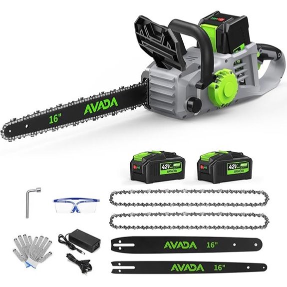 Cordless 42V 16-Inch Battery Chainsaw with 2 Batteries